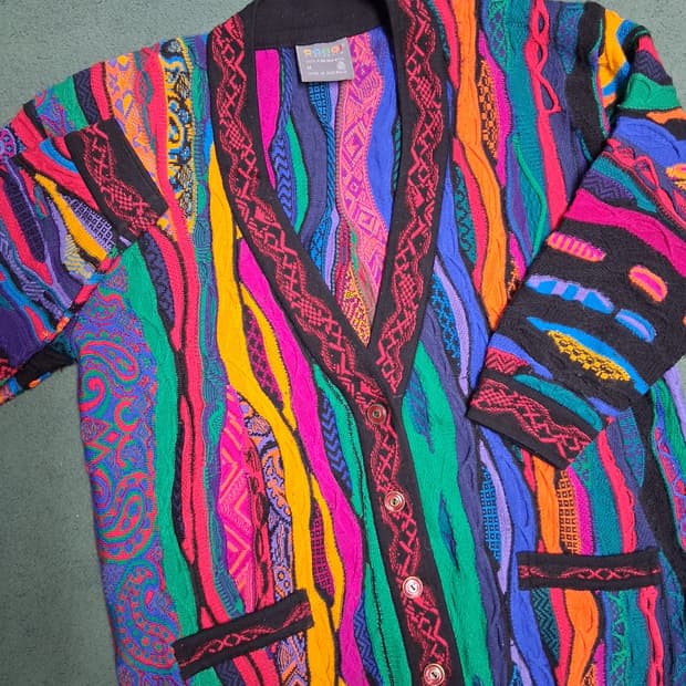 쿠지 COOGI 멀티컬러 가디건 M 공용