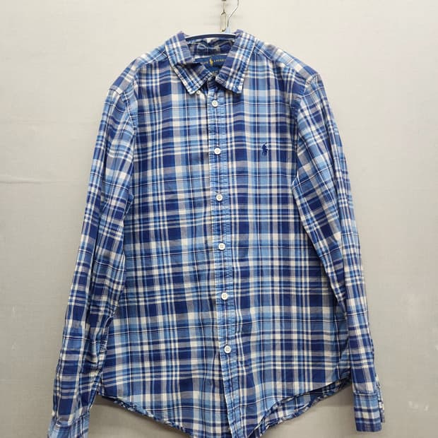 폴로랄프로렌 로고 타탄체크 셔츠 M