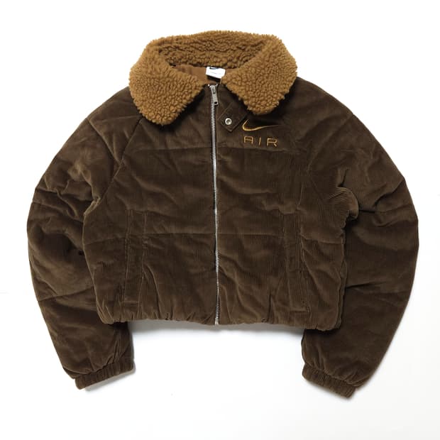 나이키 에어 우먼 코듀로이 윈터 패딩 자켓 브라운