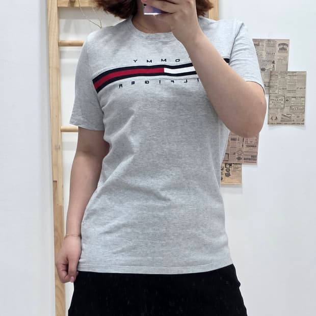 [프립]XL(16-18)/타미힐피거 반팔 티셔츠 그레이