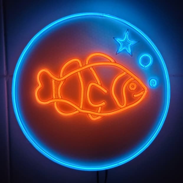 네온사인 흰동가리 물고기 led 조명