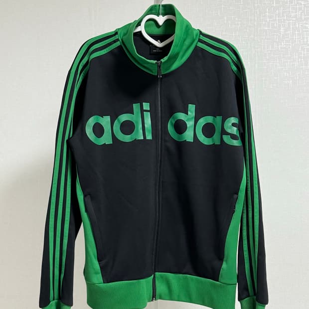 아디다스 그린 블랙 져지 트랙탑 XL