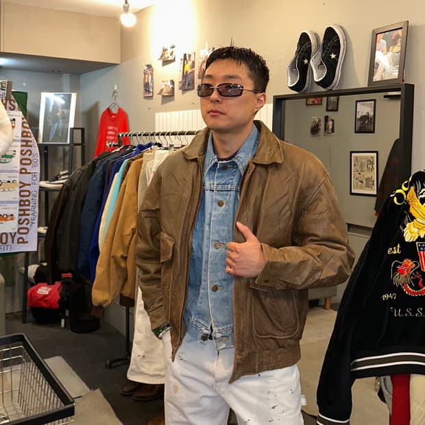 90’s Japanese shell-leather lining fur 