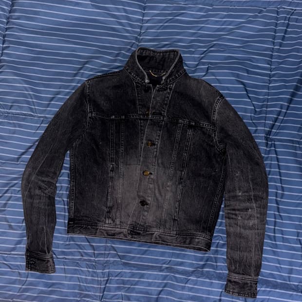 생로랑 흑청 트러커 데님자켓