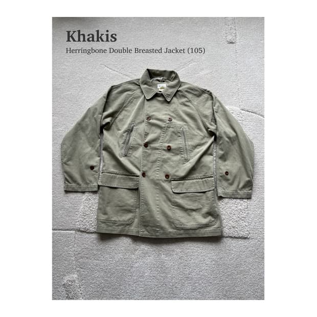 카키스 헤링본 더블 블레스티드 자켓 (105)