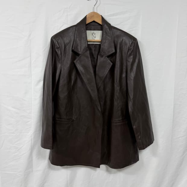 유로모피 Meterial Lap 싱글 브라운 레더 자켓