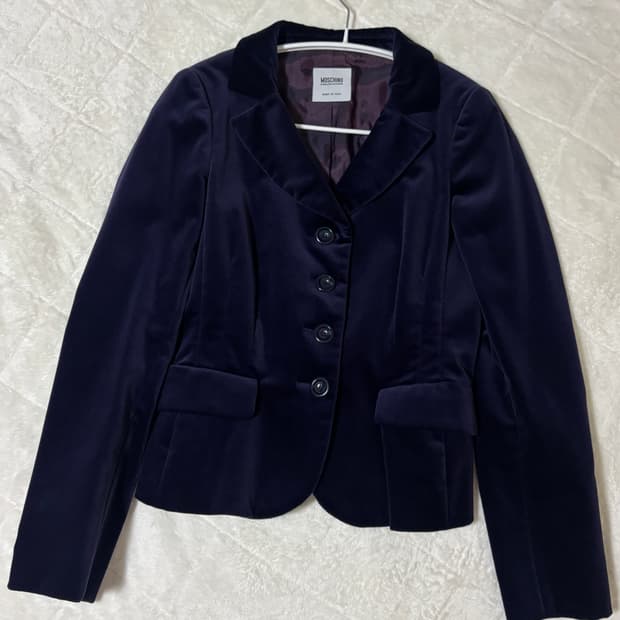 Moschino 모스키노 벨벳 리본 블레이져 자켓 퍼플 히메 갸루 고딕 