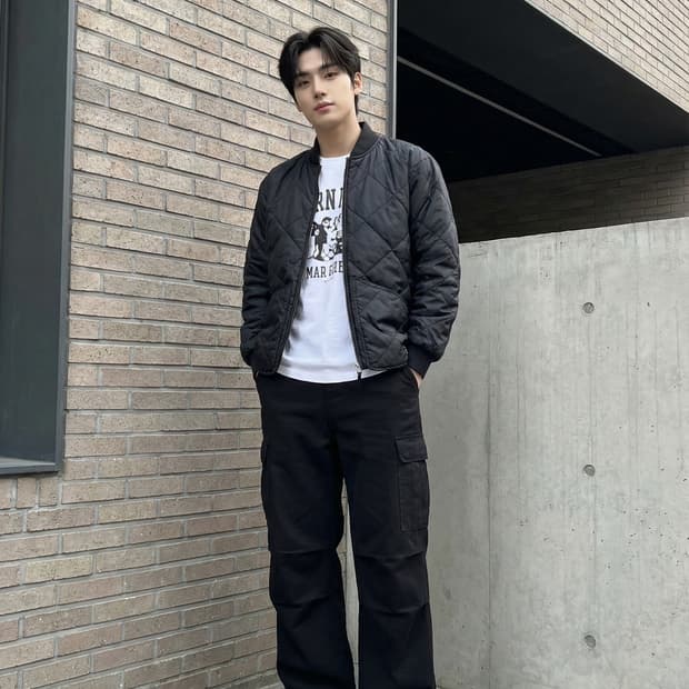 디키즈 블랙 퀄팅 봄버 자켓_L