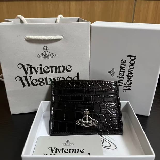 
비비안 웨스트우드 플랫 카드 홀더 블랙