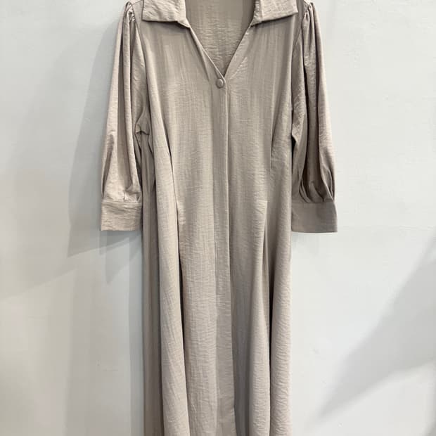 vintage V카라 7부소매 OP