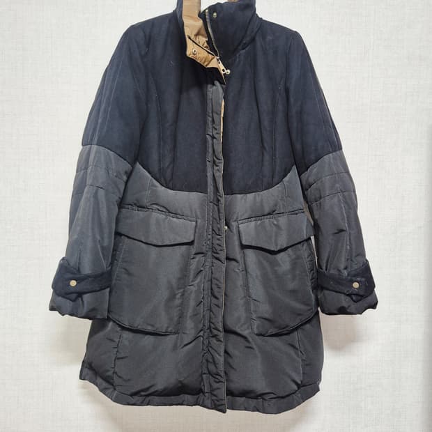 블랙 롱 패딩 코트