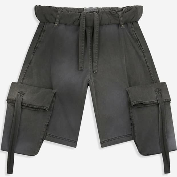오픈와이와이 rolled waist cargo shorts 차콜