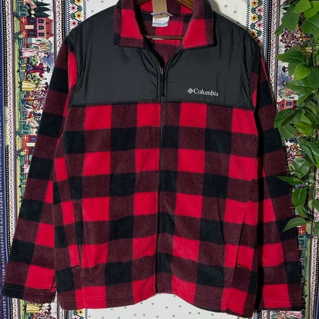 columbia 체크 플리스 자켓