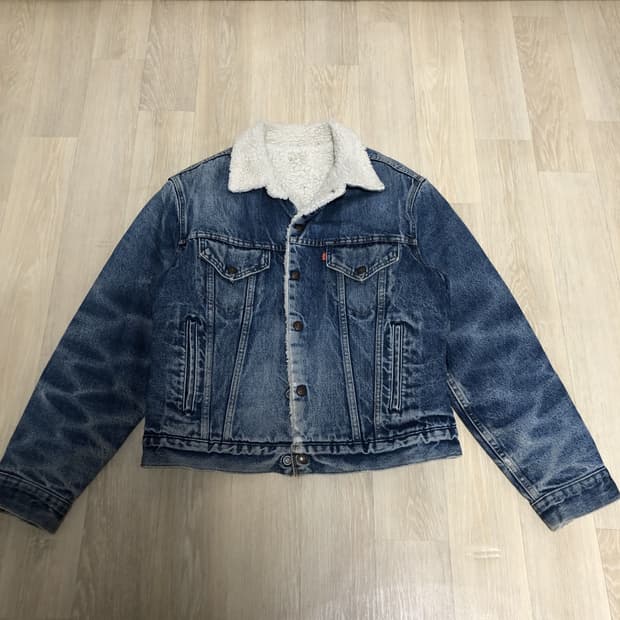 (L-XL) 80's 리바이스 Levi's 데님 쉐르파 하드 워시드 자켓