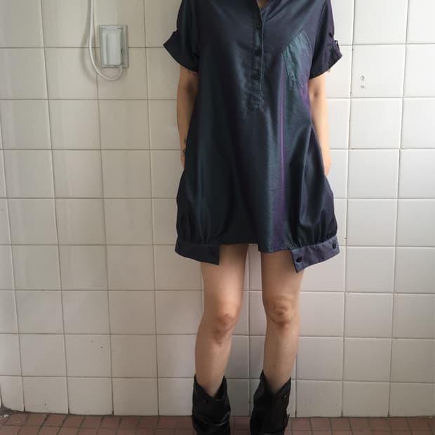 Glossy blouse onepeice