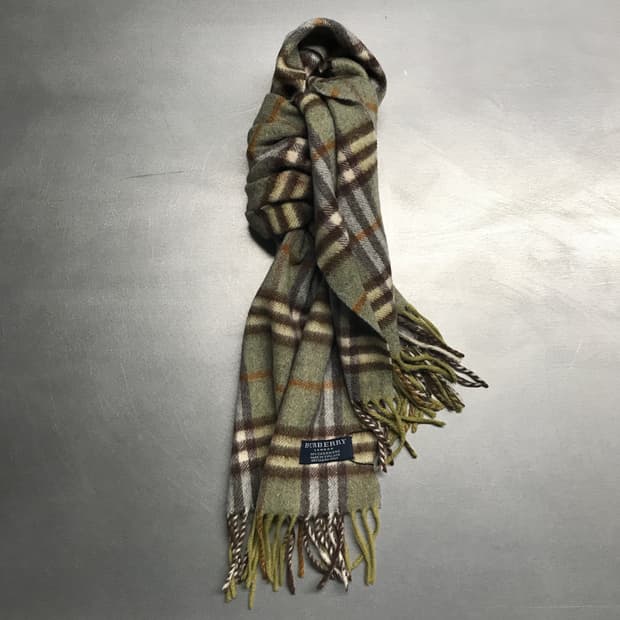 버버리 정품 캐시미어 머플러 그린