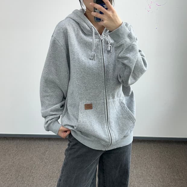 Dickies 디키즈 레더로고 그레이 후드집업