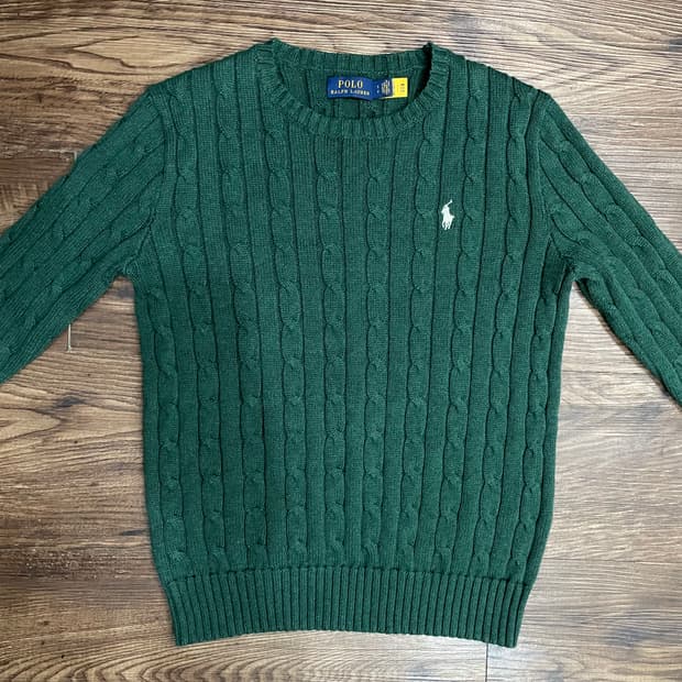 폴로 랄프로렌 케이블 니트 코튼 스웨터 그린
