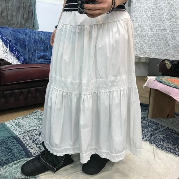 빈티지 여성 밴딩 레이스 캉캉 스커트 