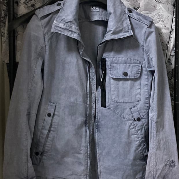 cp컴퍼니 가먼트다잉 자켓 견장 워싱 블루그레이