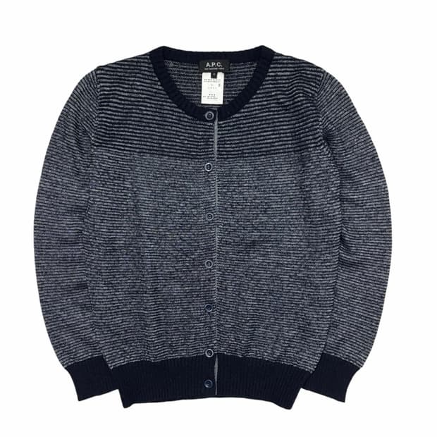 A.P.C. 아페쎄 우븐 니트 가디건 네이비