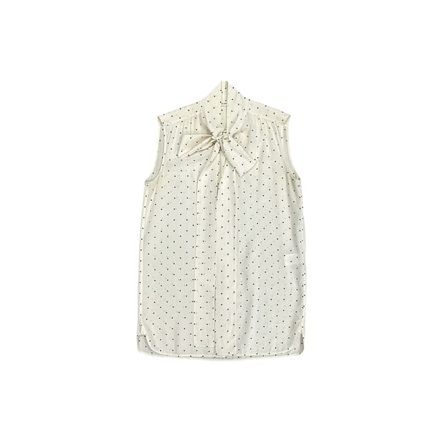 셀린느 by 피비 파일로 도트 타이 실크 블라우스