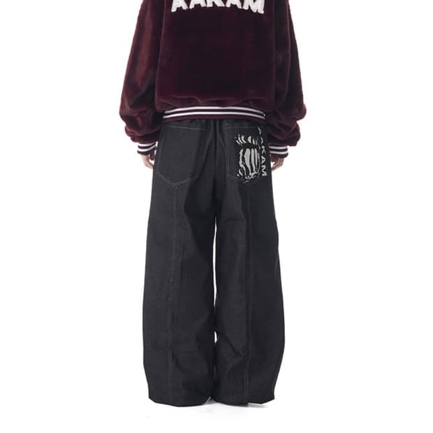 아캄 AAKAM 핀턱 데님 팬츠 블랙