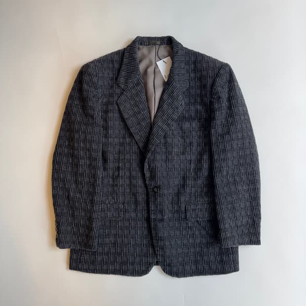 Textured Charcoal Patterned Blazer