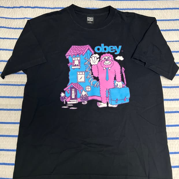 [XL] 오베이 반팔 티셔츠 블랙