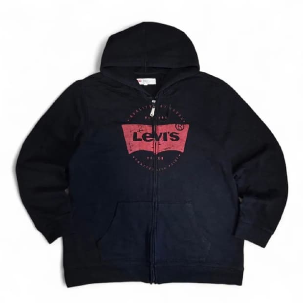 Y2K 리바이스 빅로고 그런지후드티 (XL)