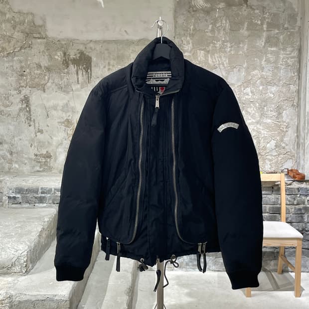 디스퀘어드2 블랙 지퍼 레이어 투 웨이 푸퍼 자켓