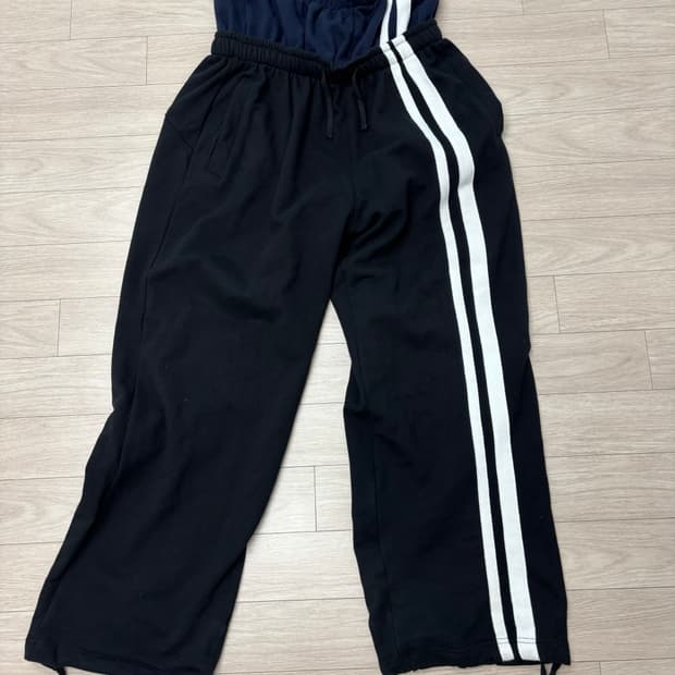 (급(L)로어링라드 더블 웨이스트 스웻 팬츠 블랙