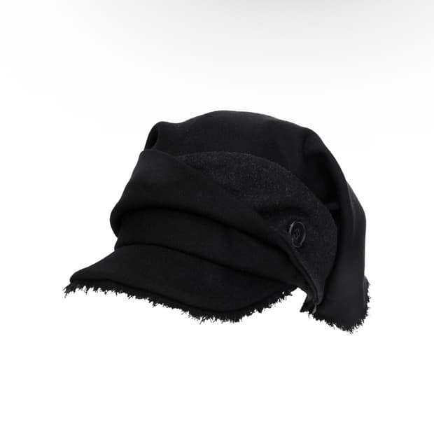 OJOS Scarf Veil Wool Cap / Black