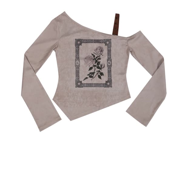 달링유어배드 ONE SHOULDER SUEDE TOP BEIGE