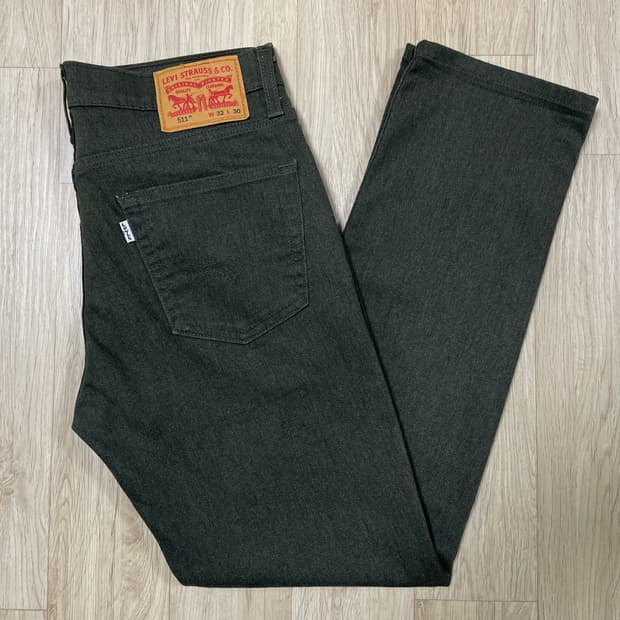 31) 리바이스 매장판 511 슬림핏 다크카키 데님팬츠(LVC&폴로)