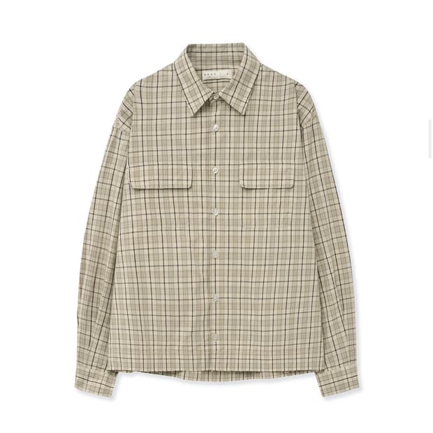 노운 Noun - crop shirts (check beige) M
