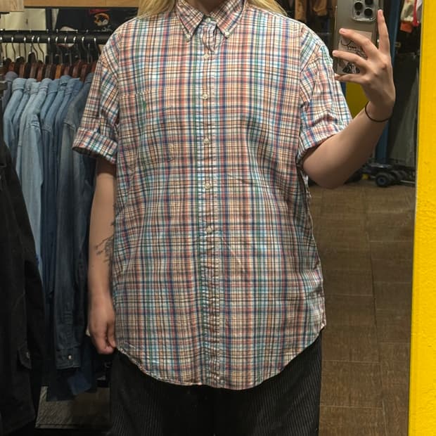 [HI] 폴로 랄프로렌 반팔 셔츠 체크 레인보우