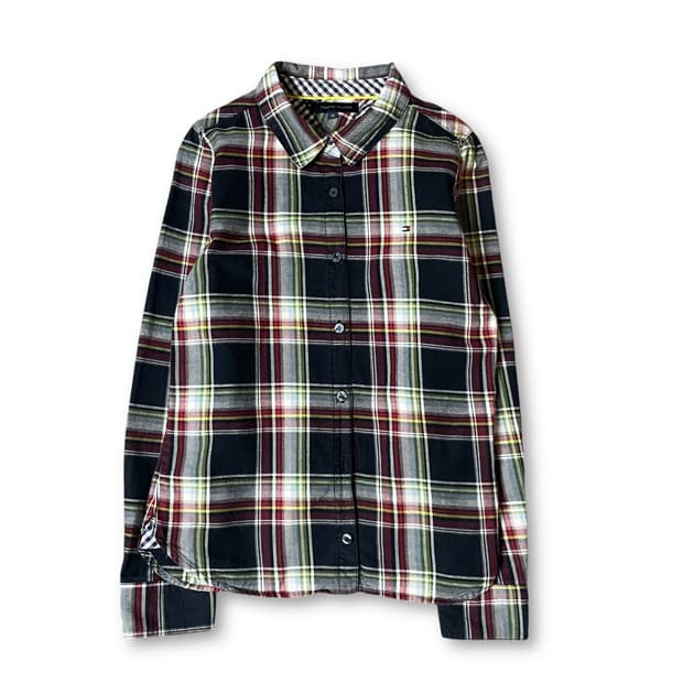 타미힐피거 키즈 네이비 레드 멀티배색 체크 긴팔 셔츠 10