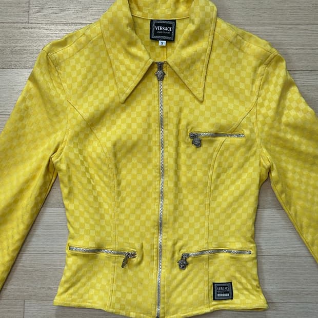 VJC 90s 아카이브 체커보드 비스코스 자켓