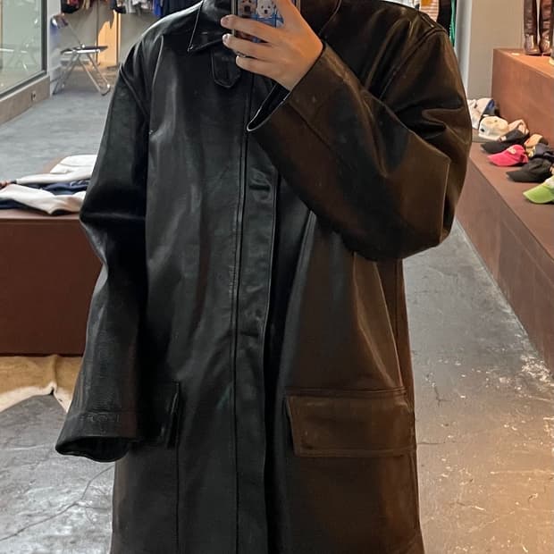 폴로 랄프로렌 소가죽 레더 하프 코트 H212