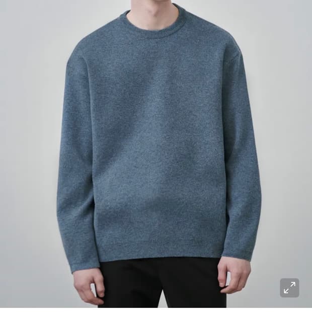 (새상품)(M) 드로우핏 울 소프 PBT 라운드 니트 BLUE 판매