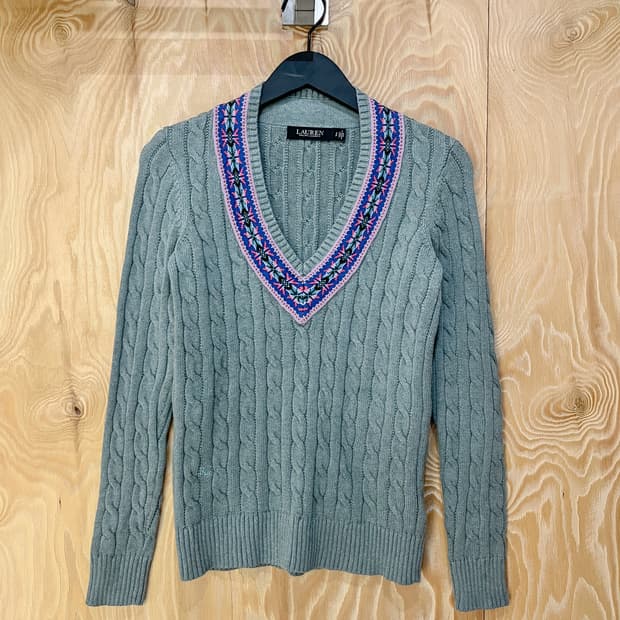 폴로 랄프 로렌 크리켓 케이블 스웨터