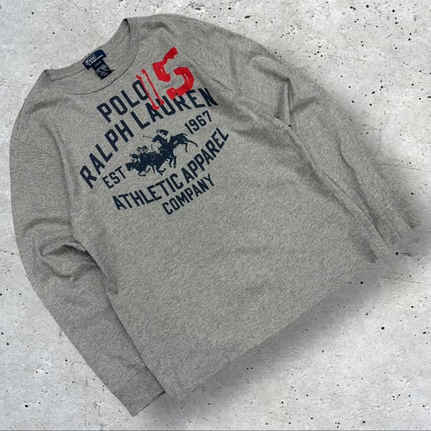 [L] 폴로 랄프로렌 Y2K 긴팔 티셔츠 그레이 C836