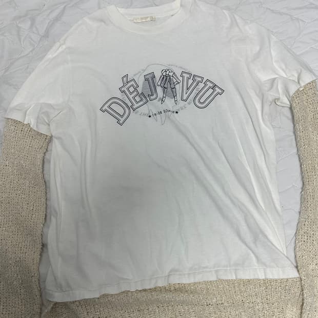 아워레가시 데자뷰 프린트 믹스 롱슬리브 티셔츠 화이트