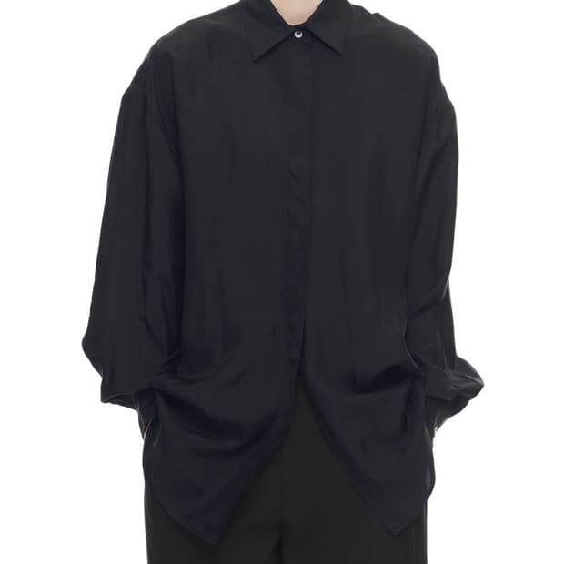 아모멘토 AMOMENTO 큐프라 실키 셔츠 블랙