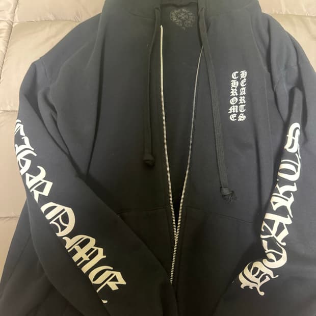 크롬하츠 버티컬 롱 플리스 후드집업