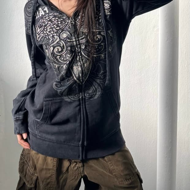 Prepotente Graphic Skull Hood Zip-Up