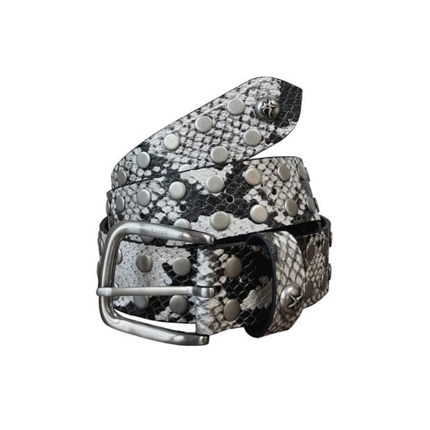 카라스 파이톤 레더 벨트 