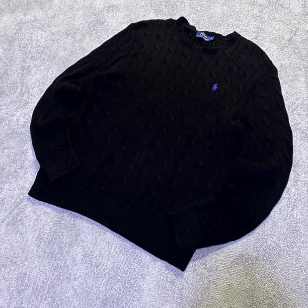 폴로 랄프로렌 블랙 니트 L