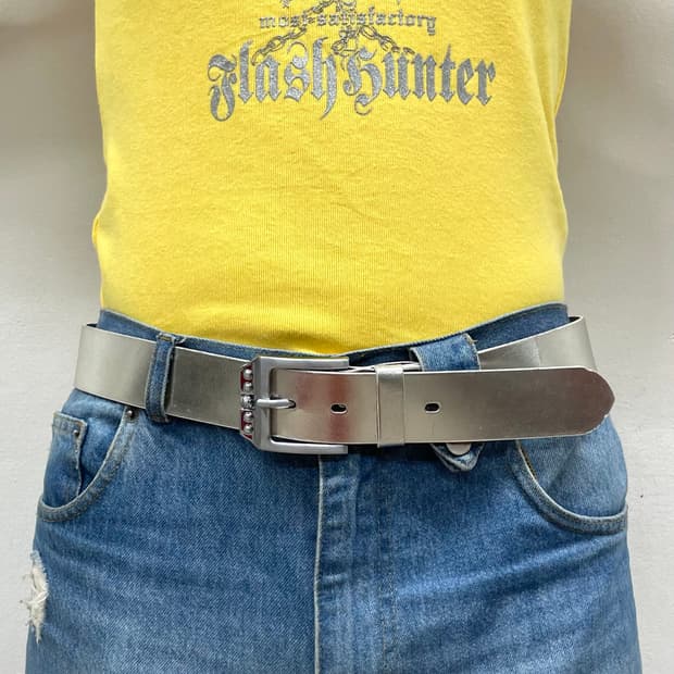 Glossy Silver Vintage Belt